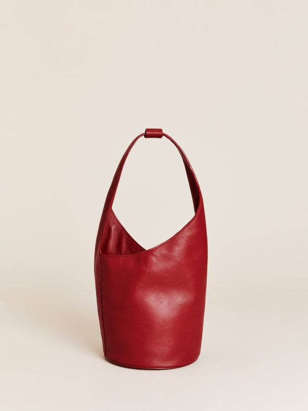Small Silvana Bucket Bag - Lipstick Leather